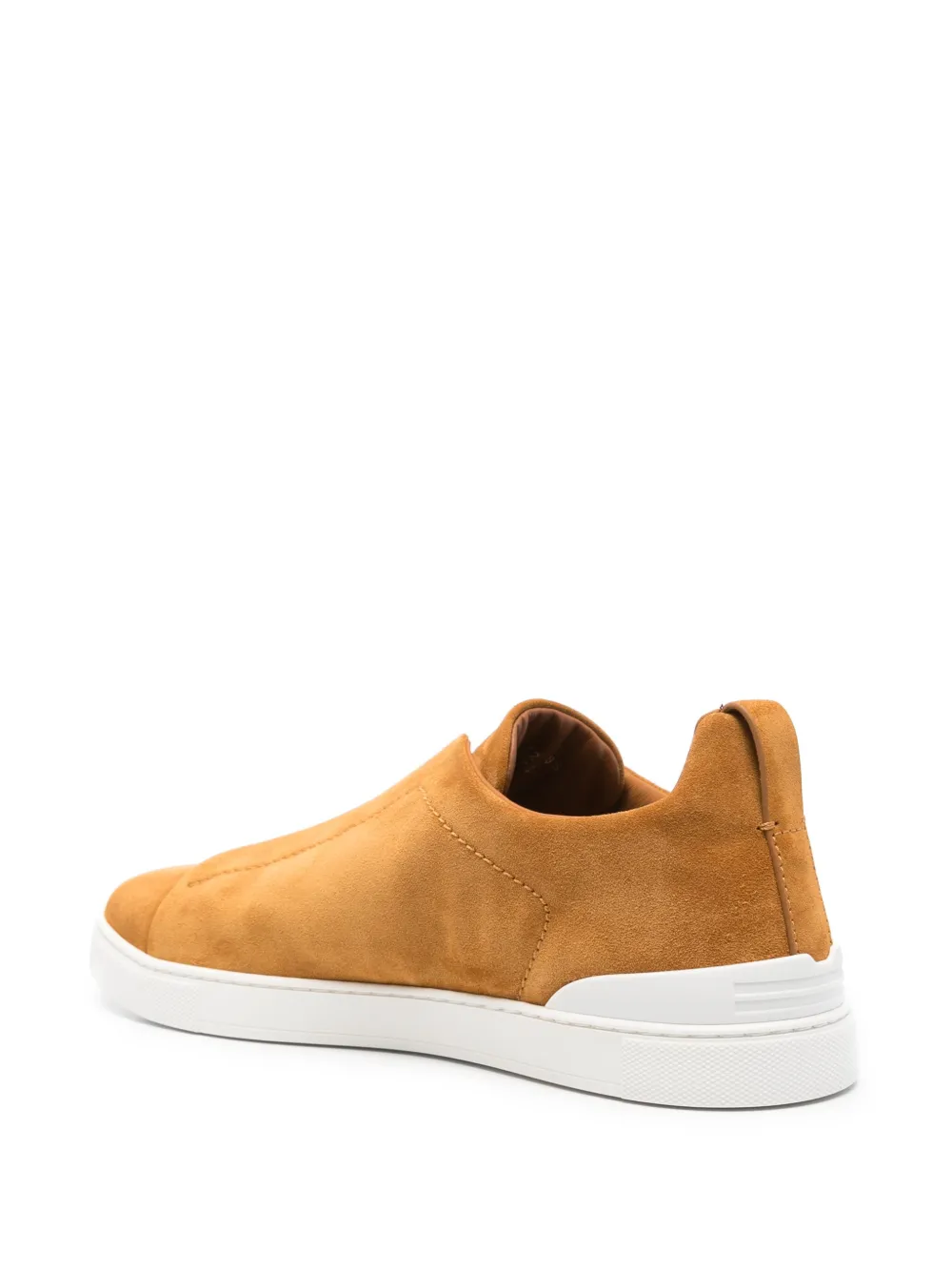 Zegna leather low-top sneakers Orange