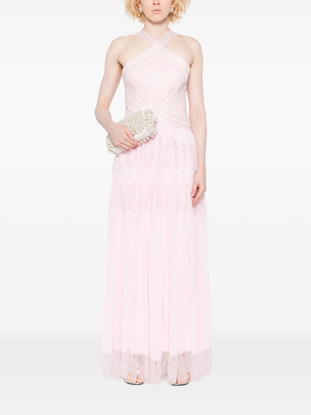 ERMANNO FIRENZE lace maxi dress - Roze