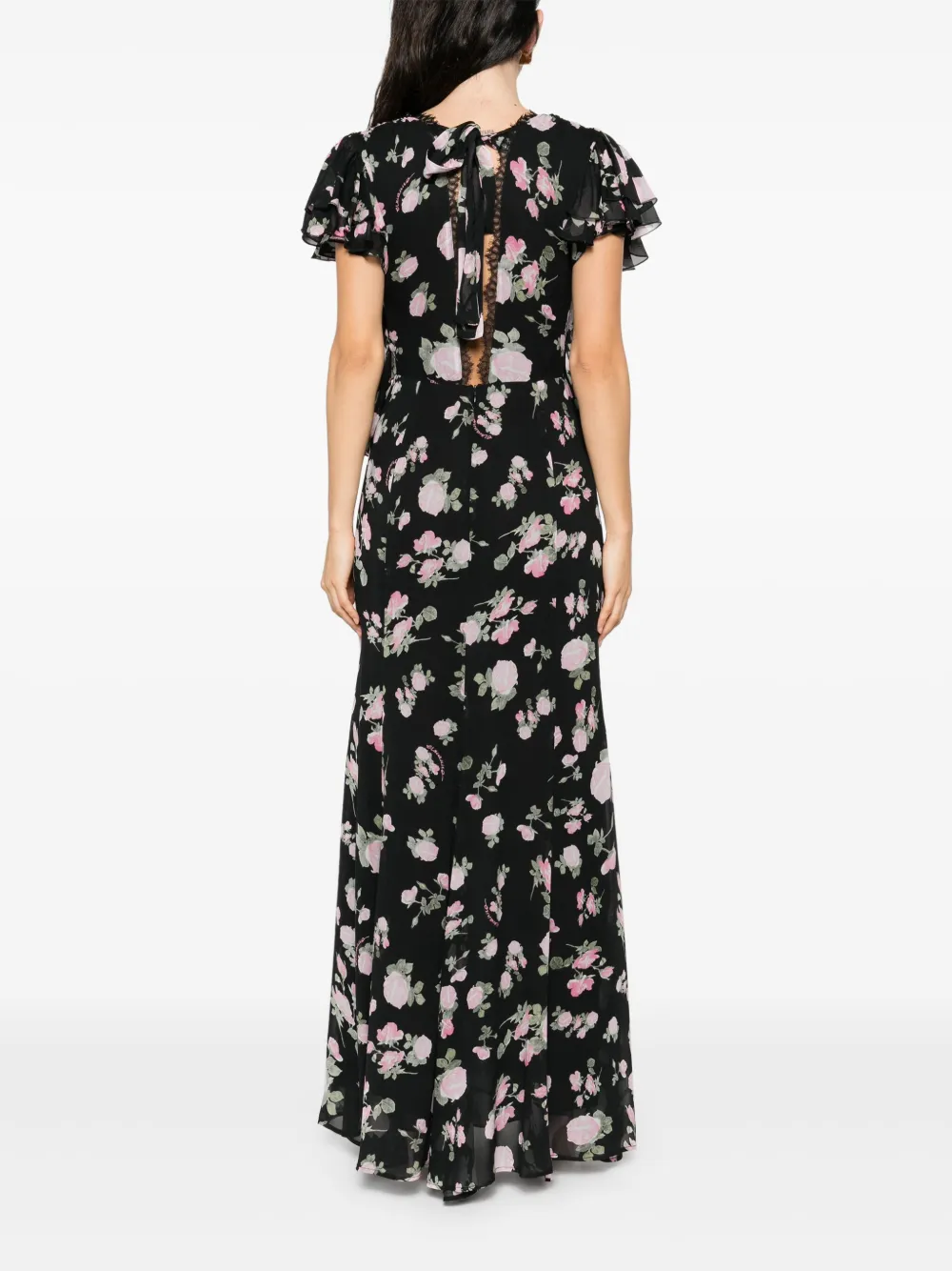 ERMANNO FIRENZE Jurk met bloemenprint Zwart