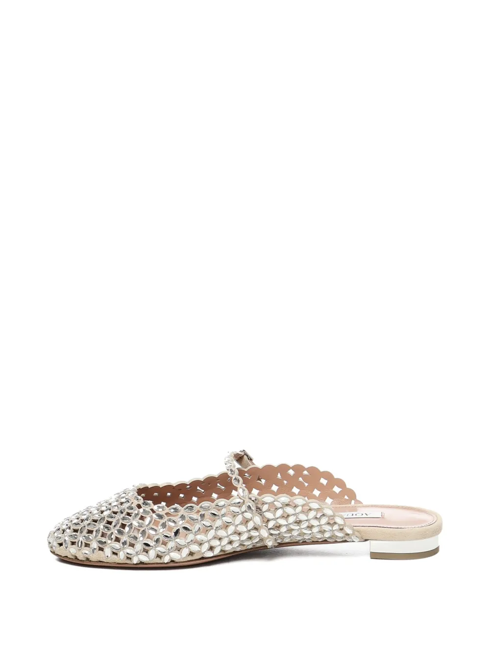 Aquazzura beaded open-toe mules Silver