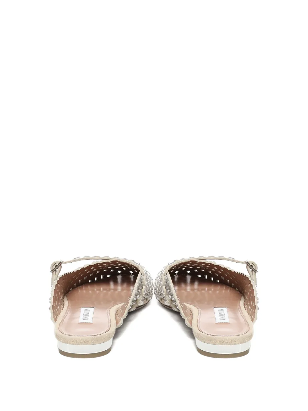Aquazzura beaded open-toe mules Silver