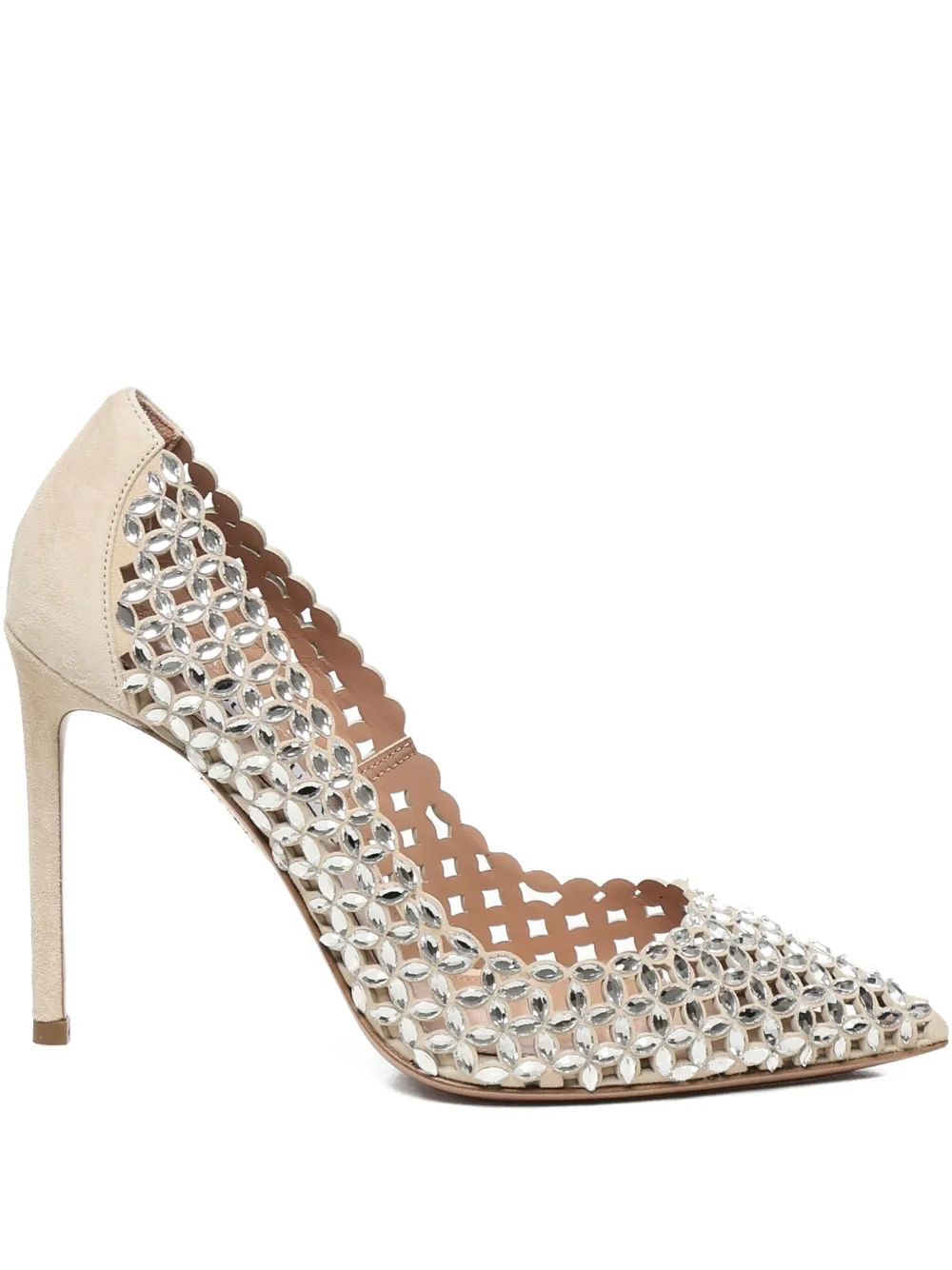 Aquazzura 105mm Crystal Sea pumps Silver