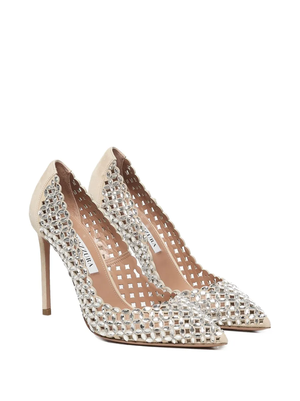 Aquazzura 105mm Crystal Sea pumps Silver