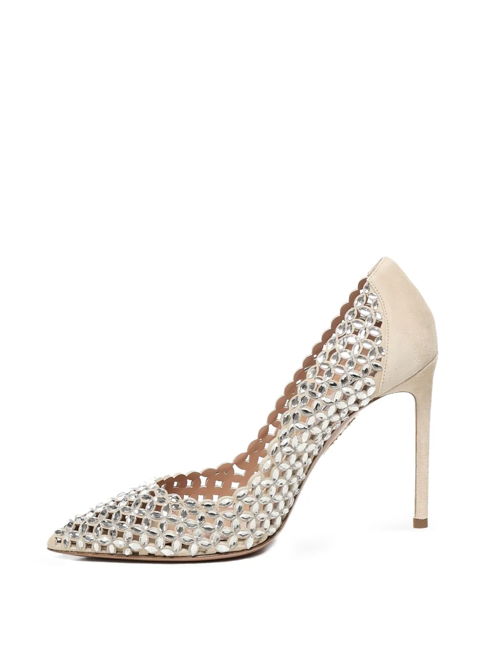 Aquazzura 105mm Crystal Sea pumps Silver