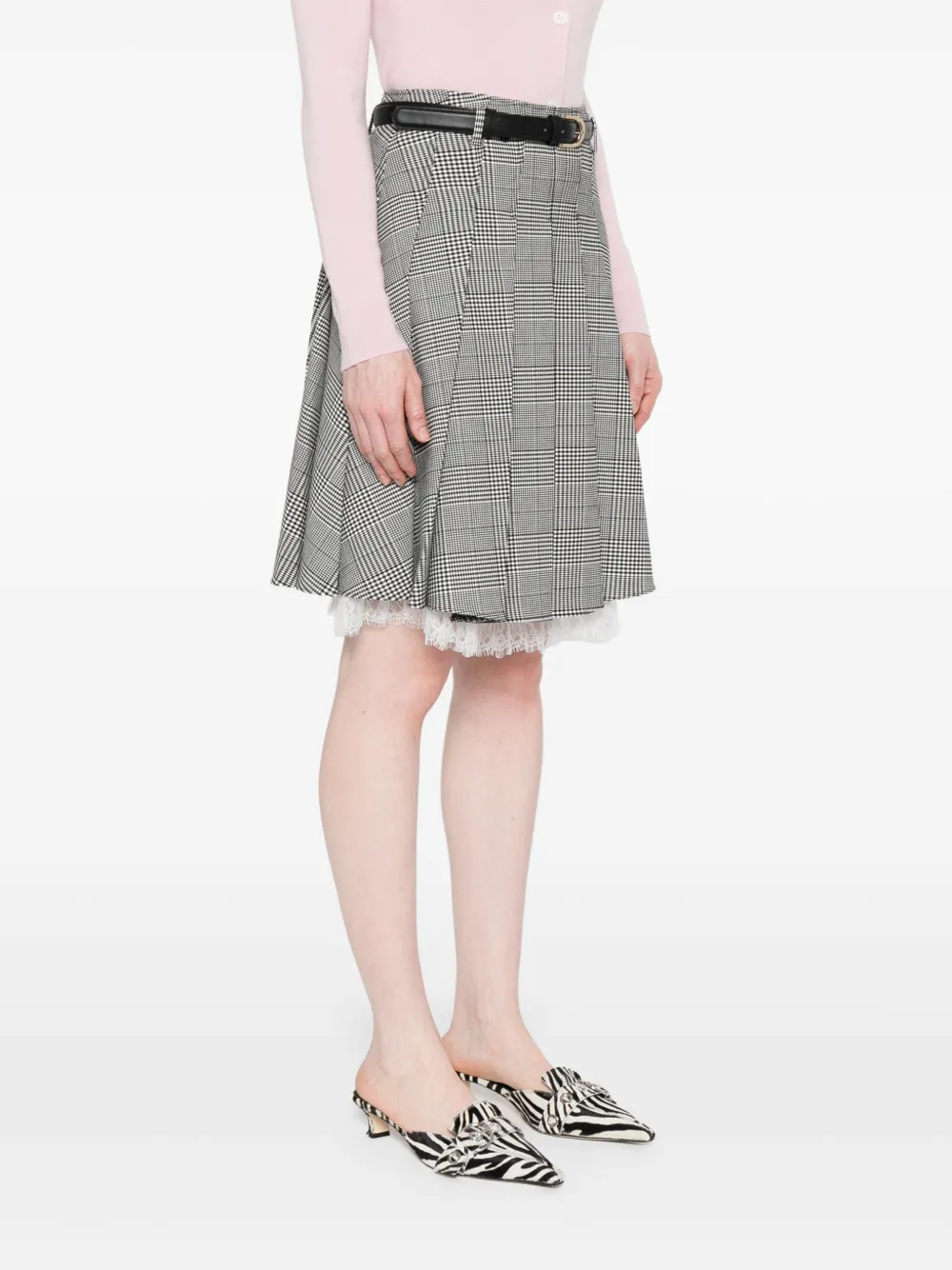 Shop Self-portrait Prince Of Wales-check Skirt
