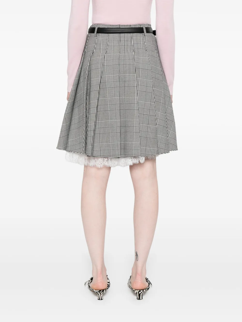 Shop Self-portrait Prince Of Wales-check Skirt