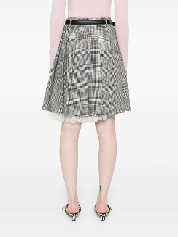 Self-Portrait Prince Of Wales-check Skirt | Black | FARFETCH