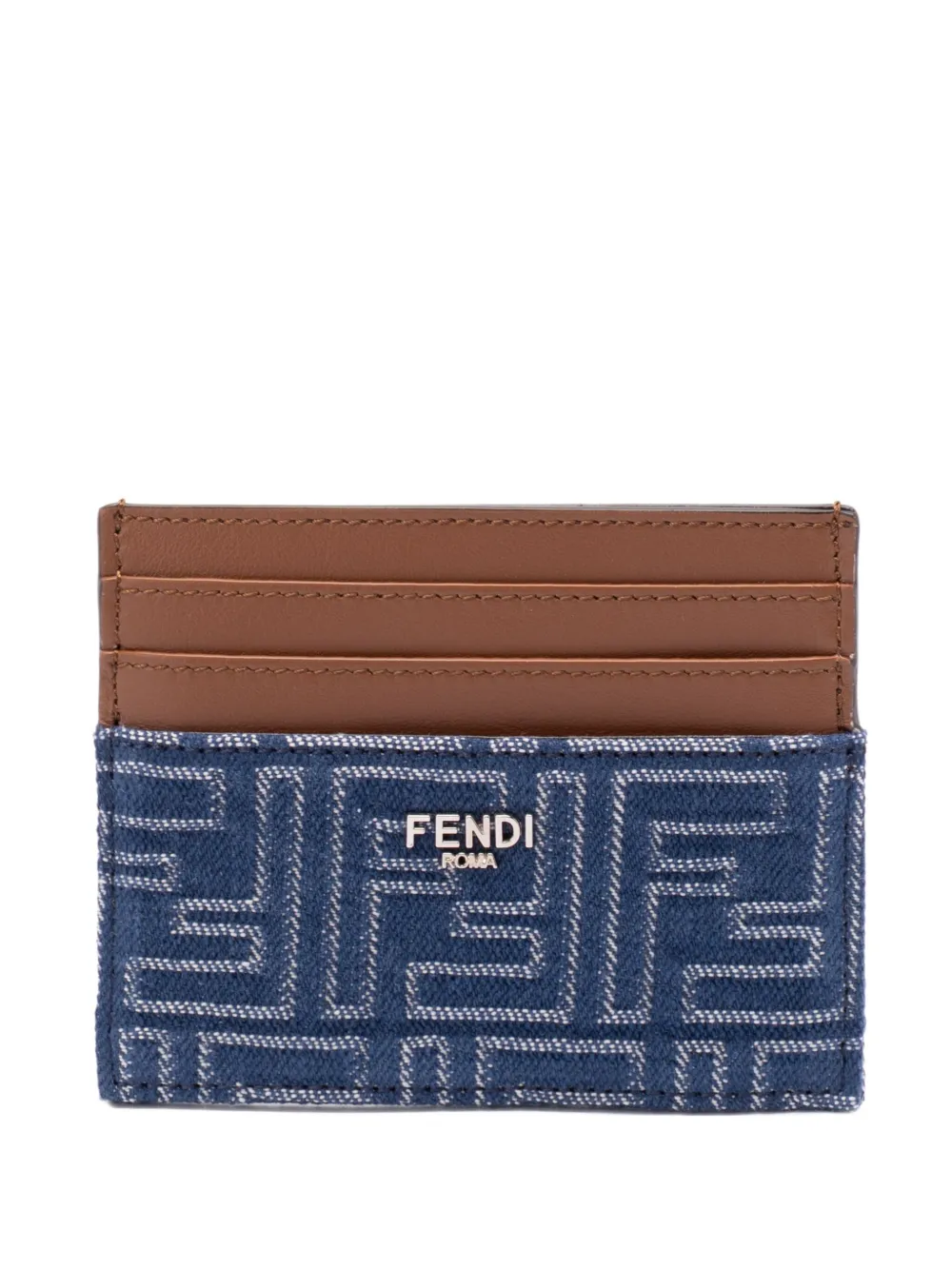 FENDI FF denim card holder - ブルー FENDI FF denim card holder - ブルー