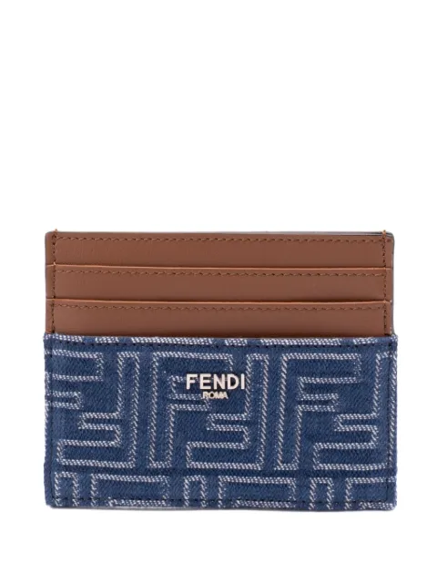 FENDI FF denim card holder