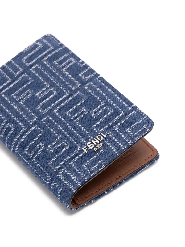 長財布 Fendi Embroidered Denim Wallet FENDI FF Denim Wallet | Blue | FARFETCH