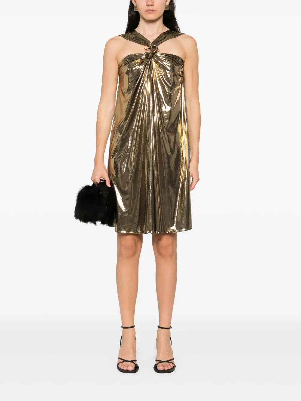 Barbara Bui metallic jersey dress - Goud