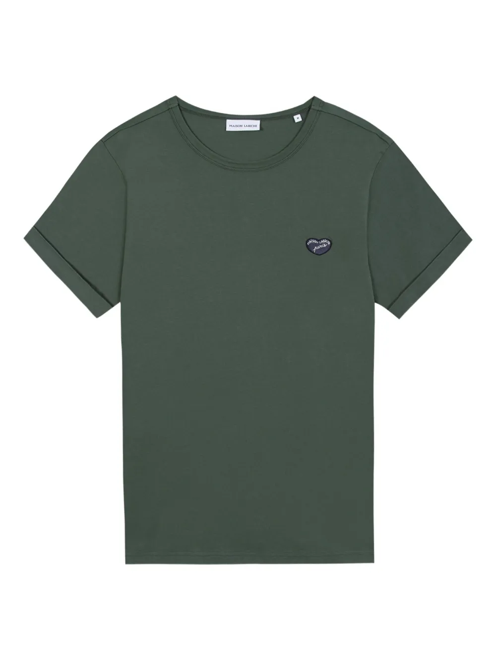 heart-embroidered short-sleeve T-shirt