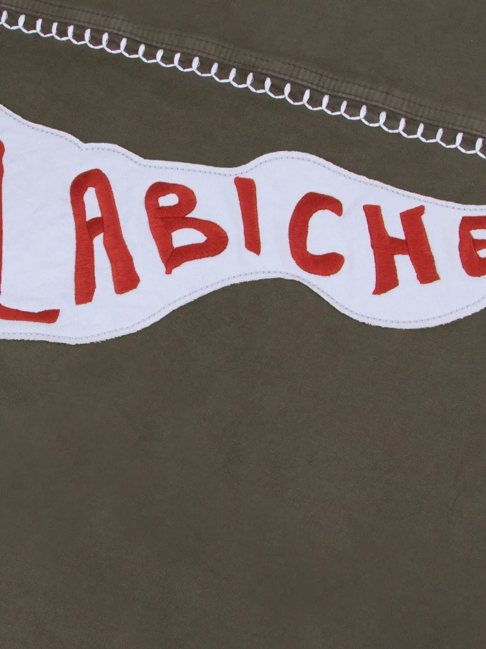 Maison Labiche Lemonnier jack met contrasterend stiksel en geborduurde vlag Groen