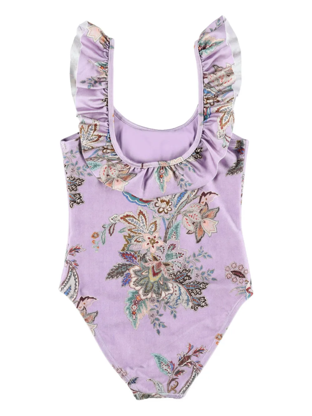 ZIMMERMANN Kids Badpak met bloemenprint en franje Paars