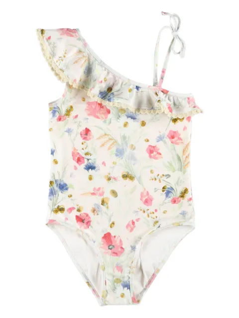 ZIMMERMANN Kids floral-print one-shoulder swimsuit
