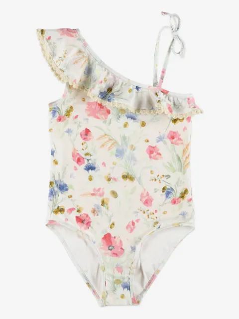 ZIMMERMANN Kids Asymmetrischer Badeanzug mit Blumen