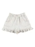 ZIMMERMANN Kids Rhiannon ruffled striped shorts - Neutrals