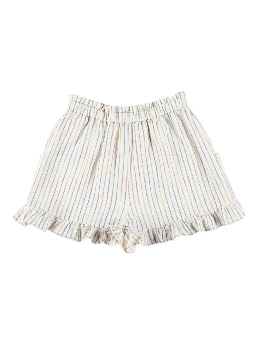 ZIMMERMANN Kids Rhiannon ruffled striped shorts Beige