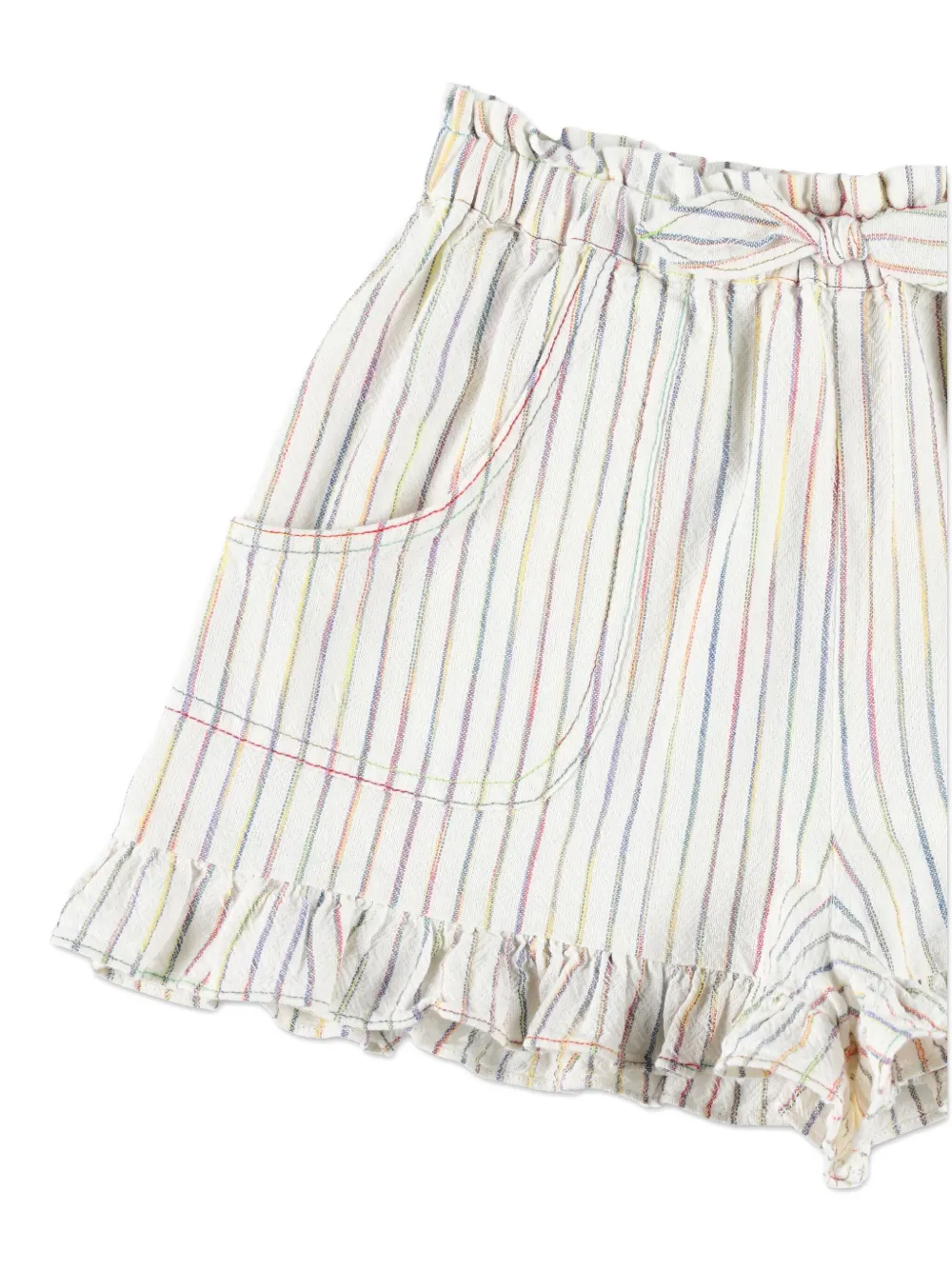ZIMMERMANN Kids Rhiannon ruffled striped shorts Beige