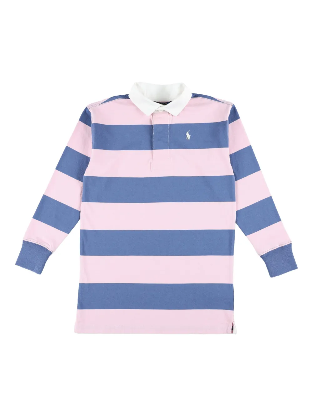 POLO RALPH LAUREN KIDS Gestreepte polojurk met lange mouwen Roze