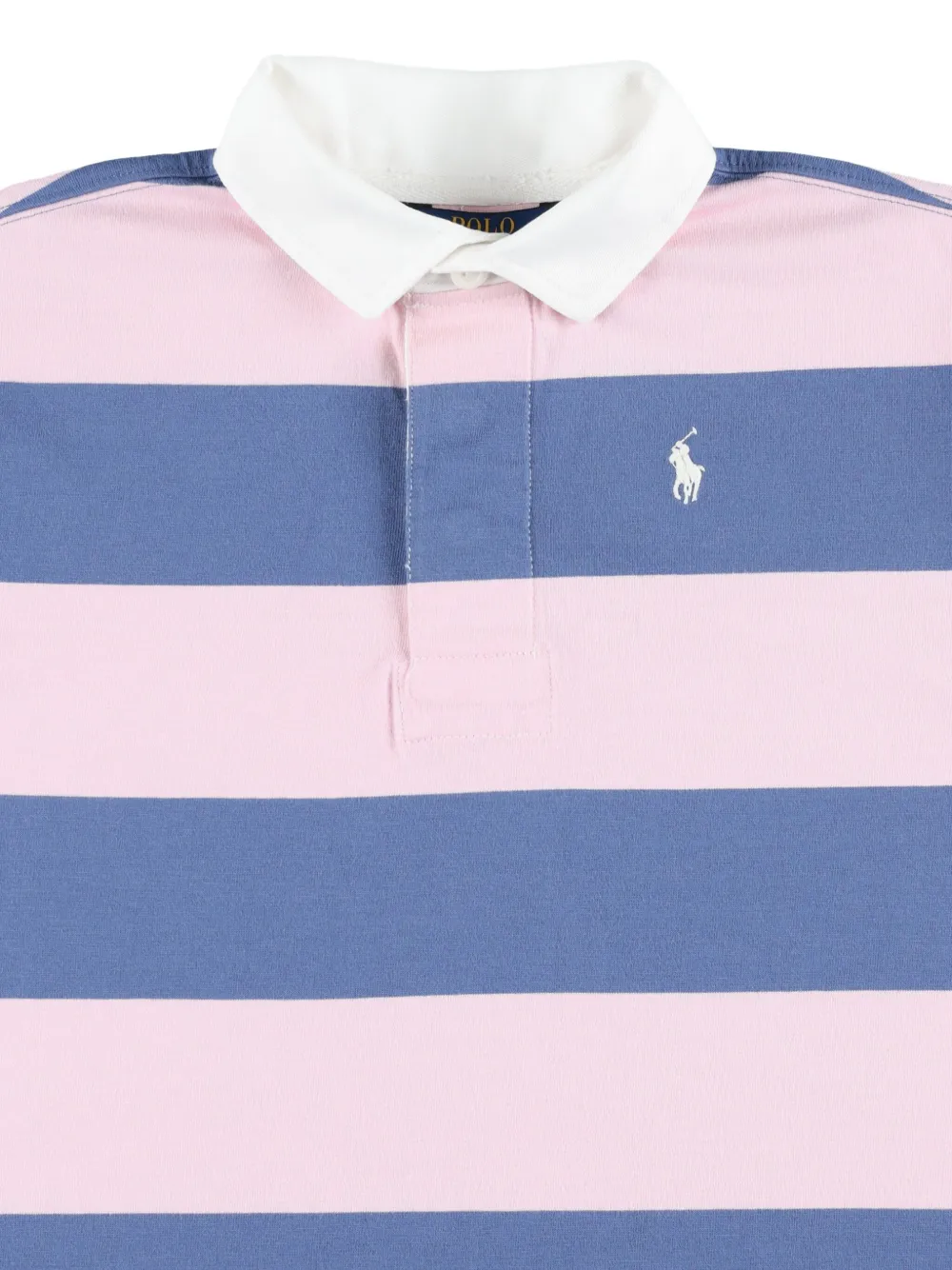 POLO RALPH LAUREN KIDS Gestreepte polojurk met lange mouwen Roze