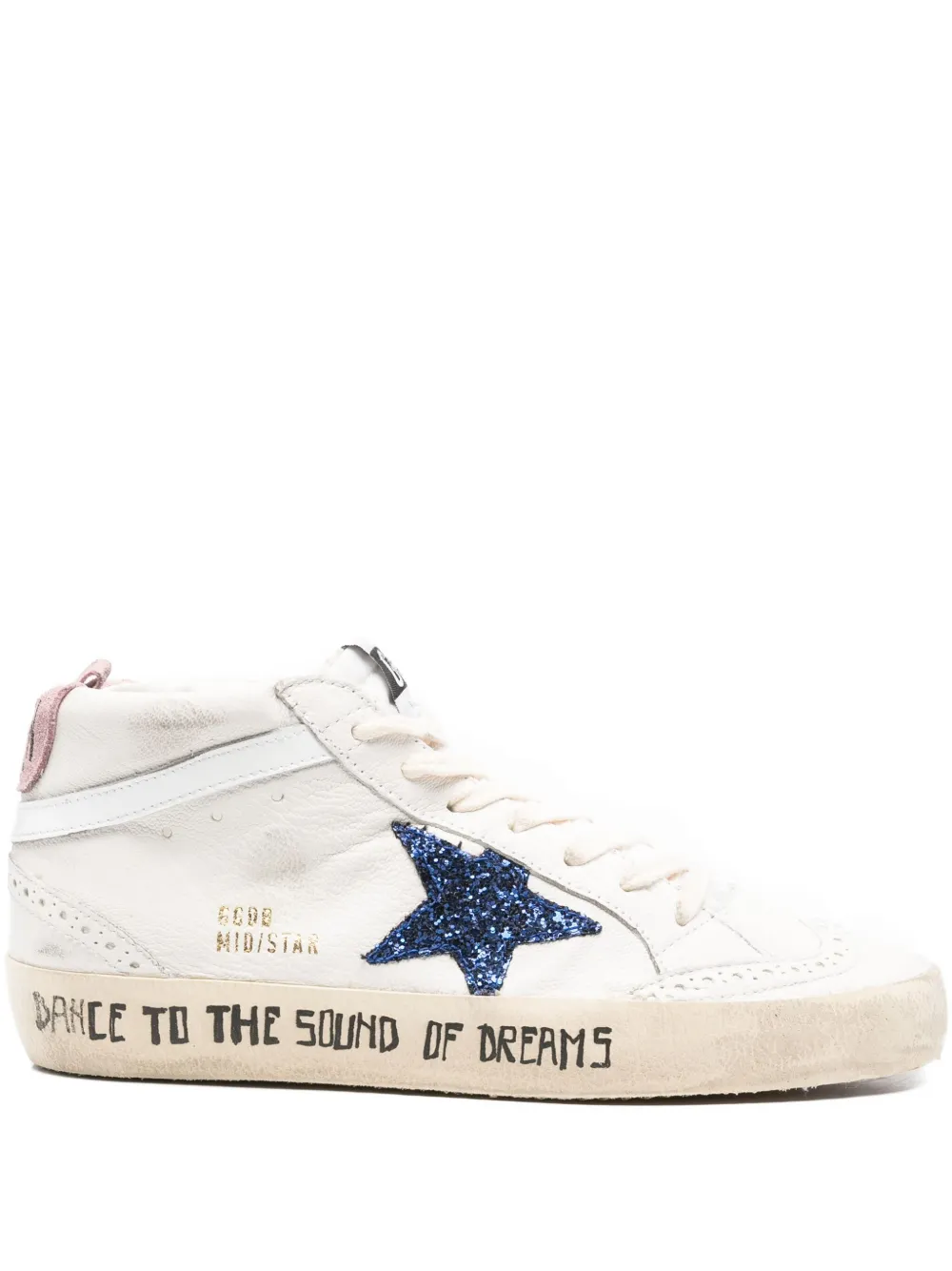 Golden Goose Mid Star glitter-star sneakers Neutrals