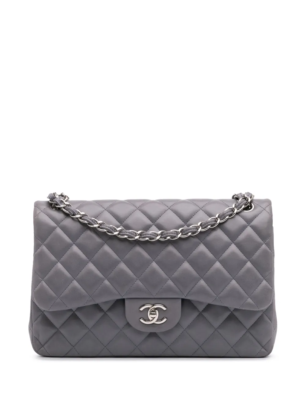 CHANEL Pre-Owned 2012 Jumbo Classic Lambskin Double Flap shoulder bag | Purple | Image 1
