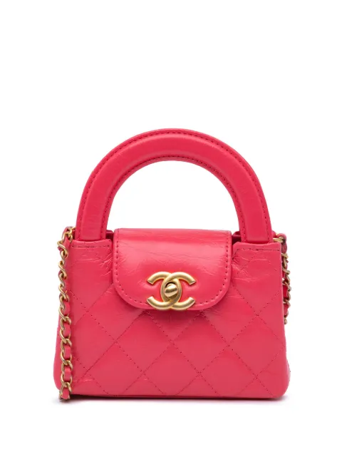 CHANEL Pre-Owned 2021-2024 Mini Nano Aged Calfskin Kelly Shopper Bag satchel
