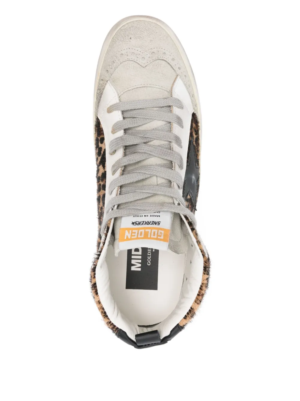 Golden Goose Mid Star leopard-print sneakers Grey