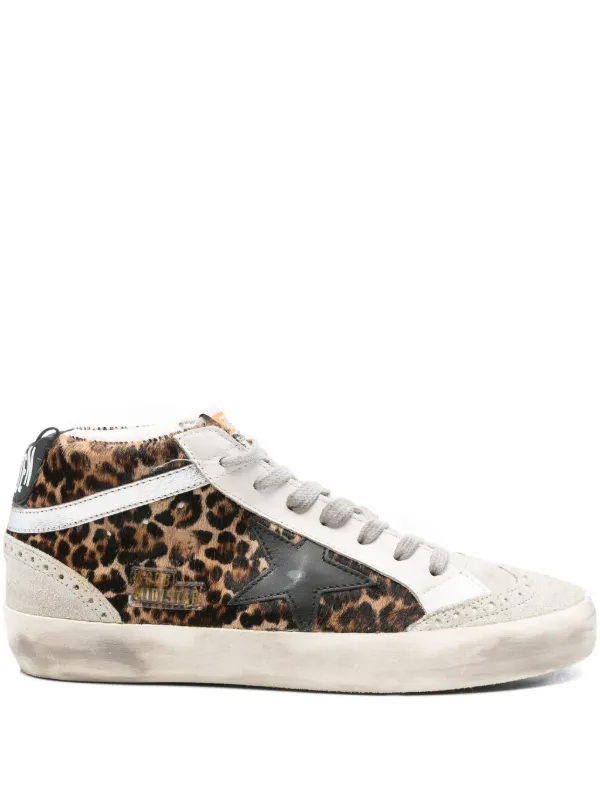 Golden Goose Mid Star レオパード スニーカー | グレー | FARFETCH JP