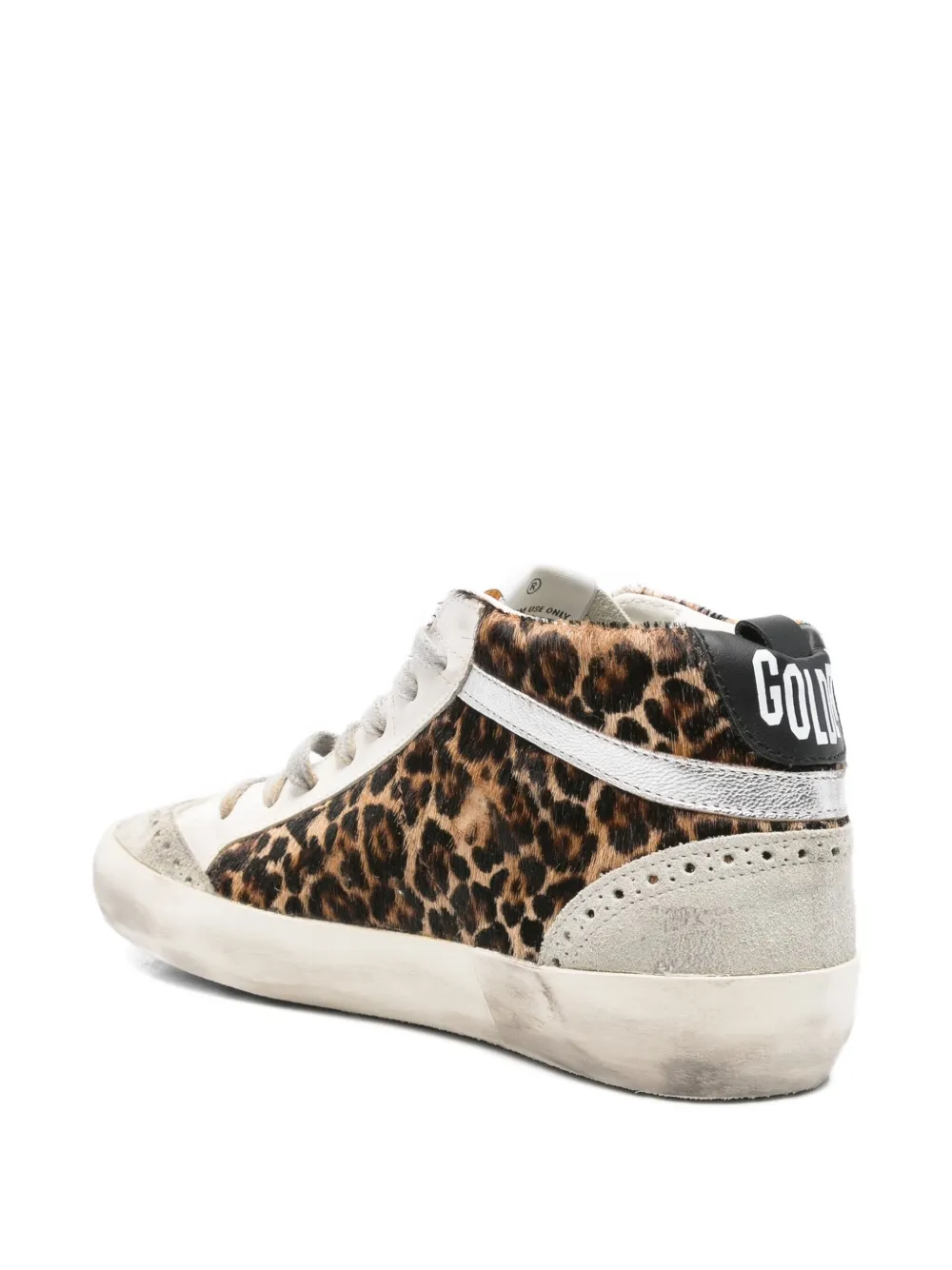 Golden Goose Mid Star leopard-print sneakers Grey