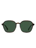 Polaroid geometric-frame clip-on sunglasses - Brown
