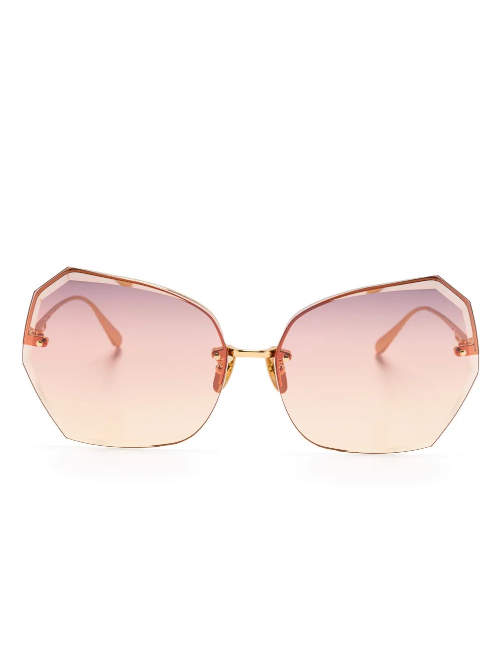 Linda Farrow Lila zonnebril Goud