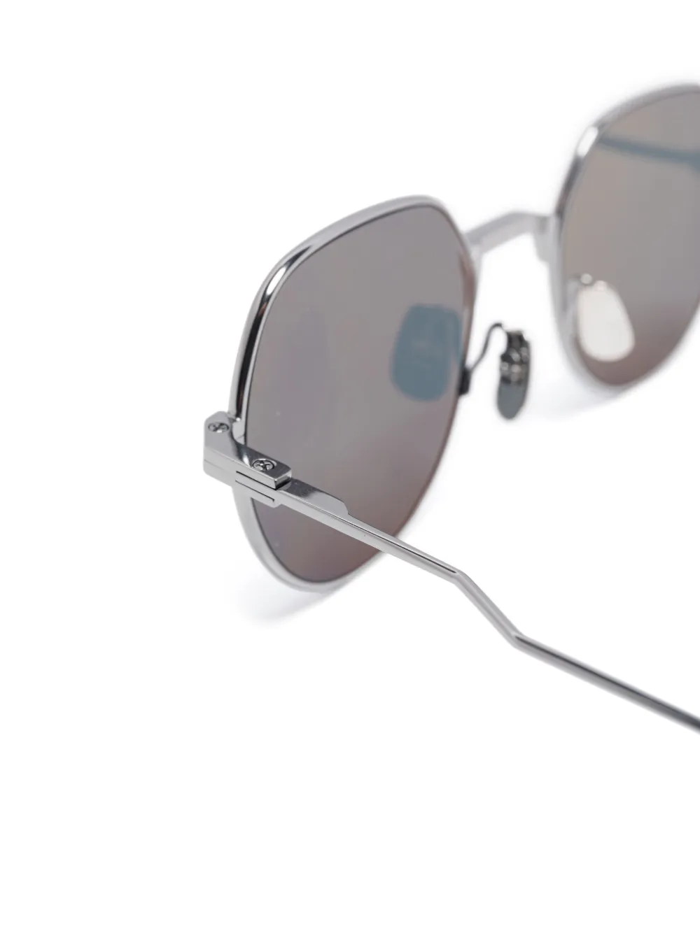 Thom Browne Eyewear Zonnebril met rond montuur Zilver