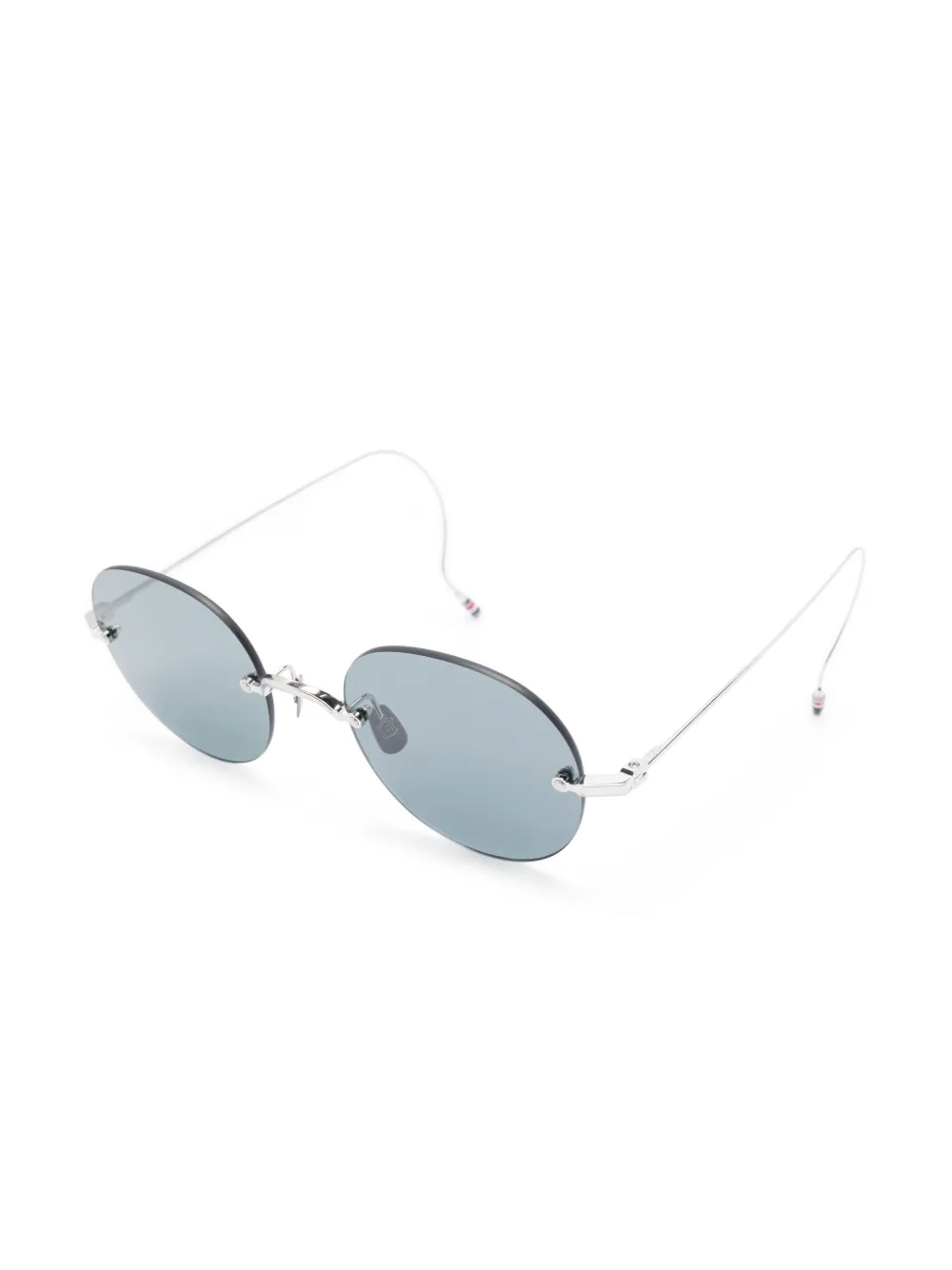 Thom Browne Zonnebril met rond montuur - Zilver