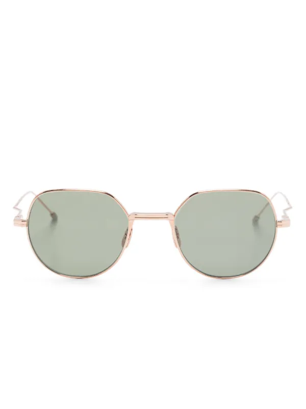 最終値下げ！THOM BROWNE ゴールドラウンドサングラス Thom Browne Eyewear ラウンドフレーム サングラス | ゴールドトーン