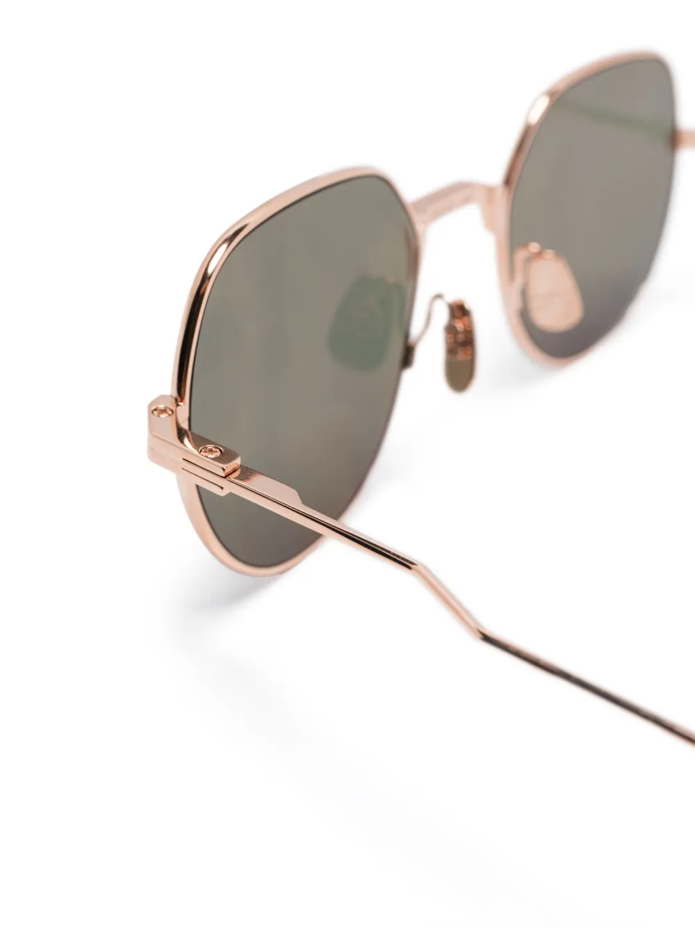 Thom Browne Eyewear Zonnebril met rond montuur Goud