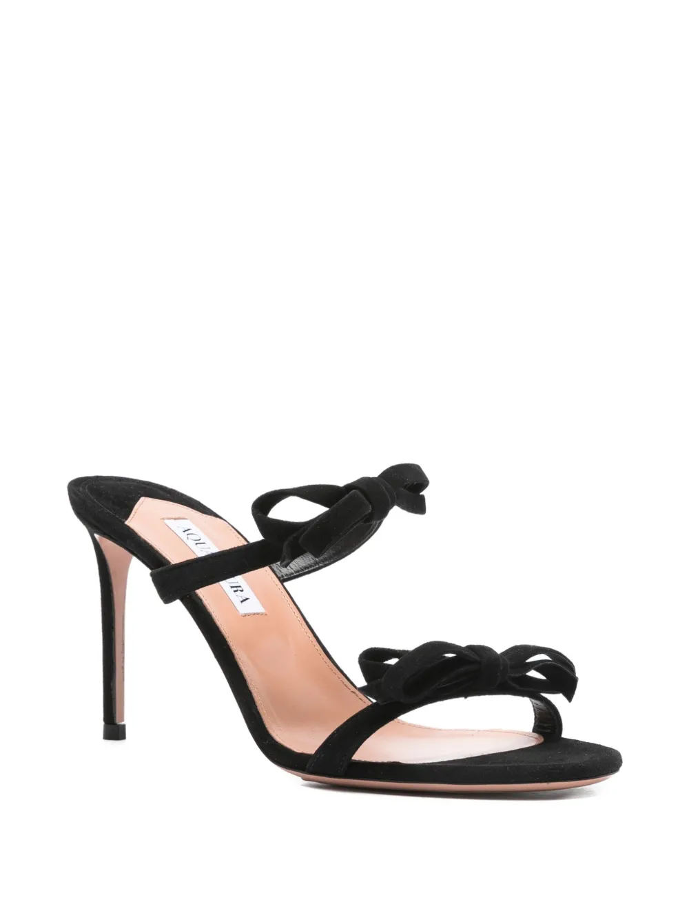 Aquazzura 100mm Soave bow-embellished stiletto sandals Black