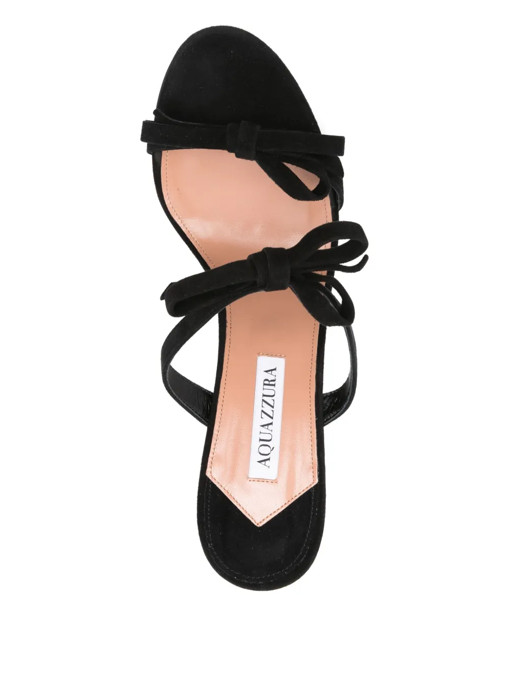 Aquazzura 100mm Soave bow-embellished stiletto sandals Black