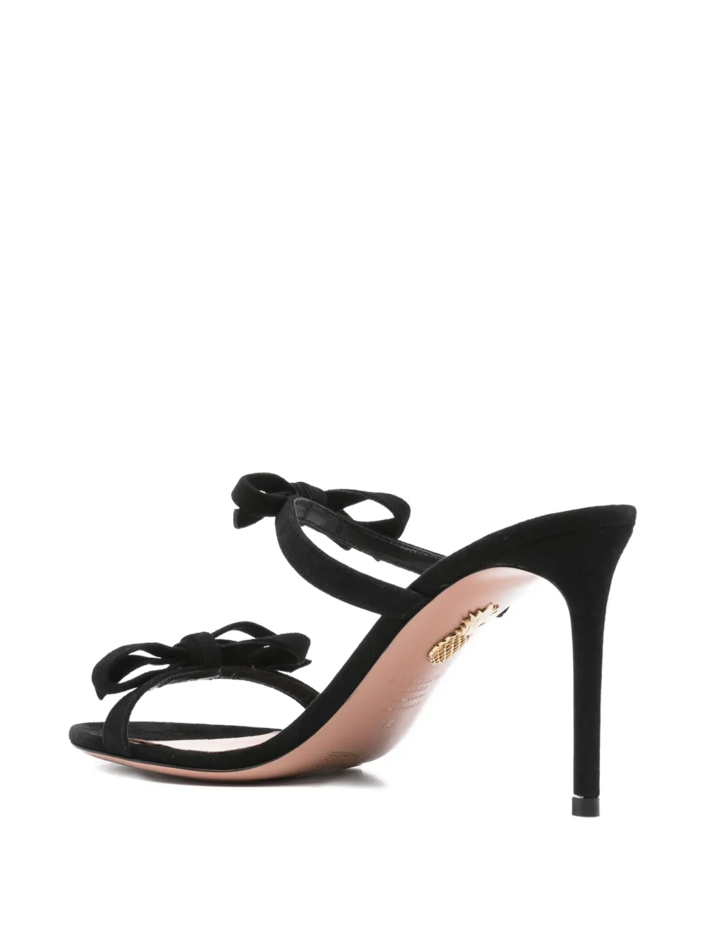 Aquazzura 100mm Soave bow-embellished stiletto sandals Black