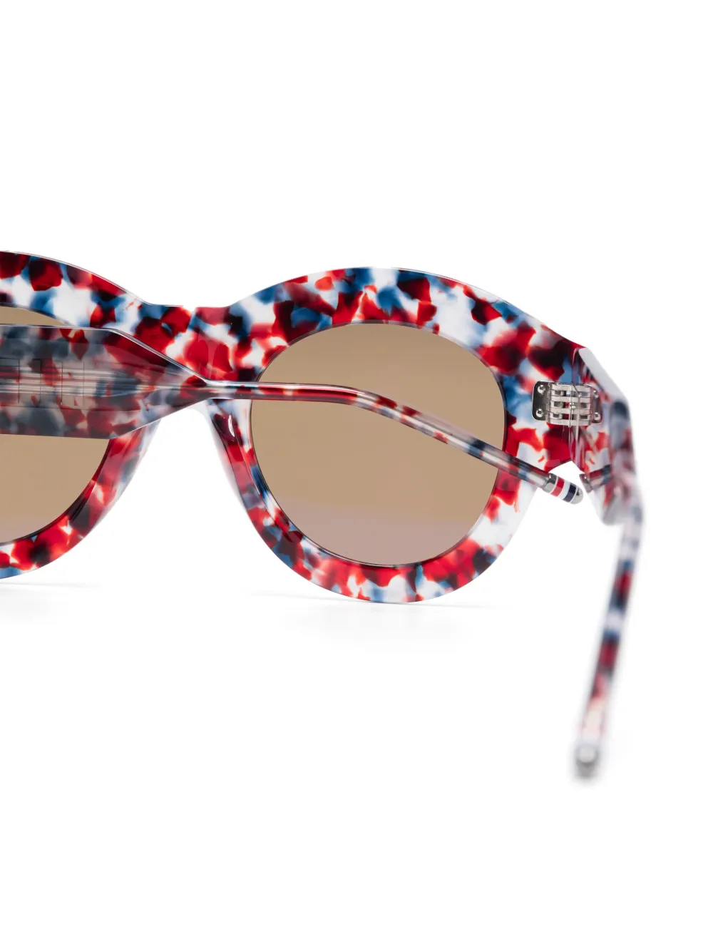 Thom Browne Eyewear Zonnebril met rond montuur Rood