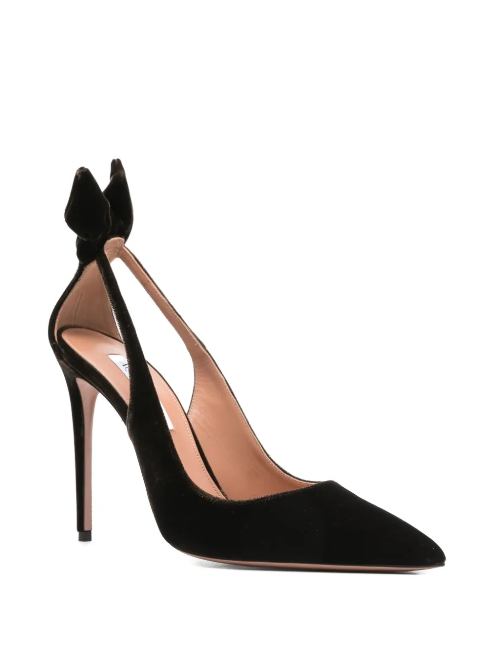Aquazzura 120mm Bow Tie Pumps In Brown