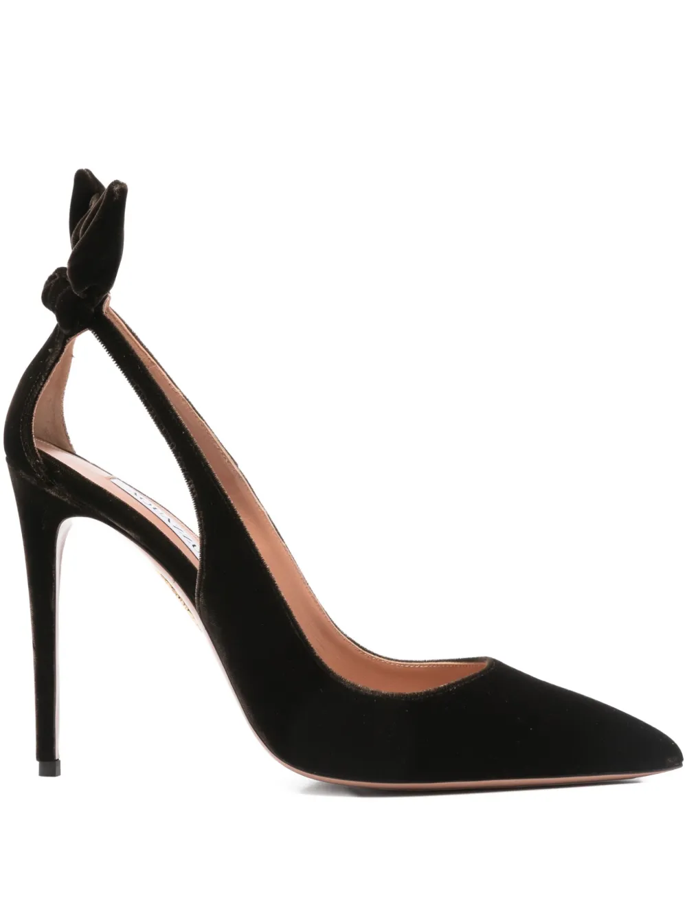 Aquazzura 120mm Bow Tie Pumps In Brown