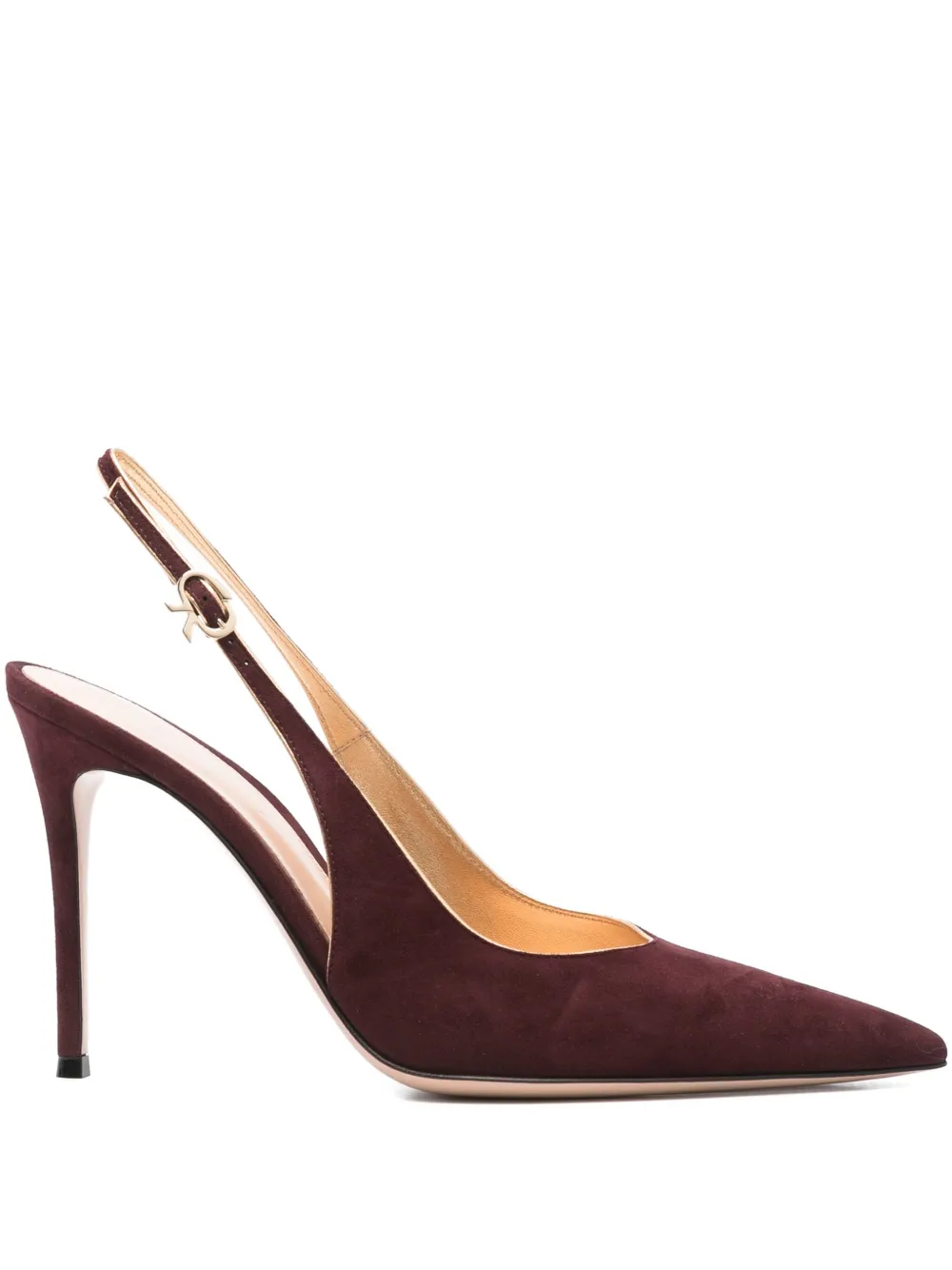 Gianvito Rossi 95mm Sling suede pumps Brown