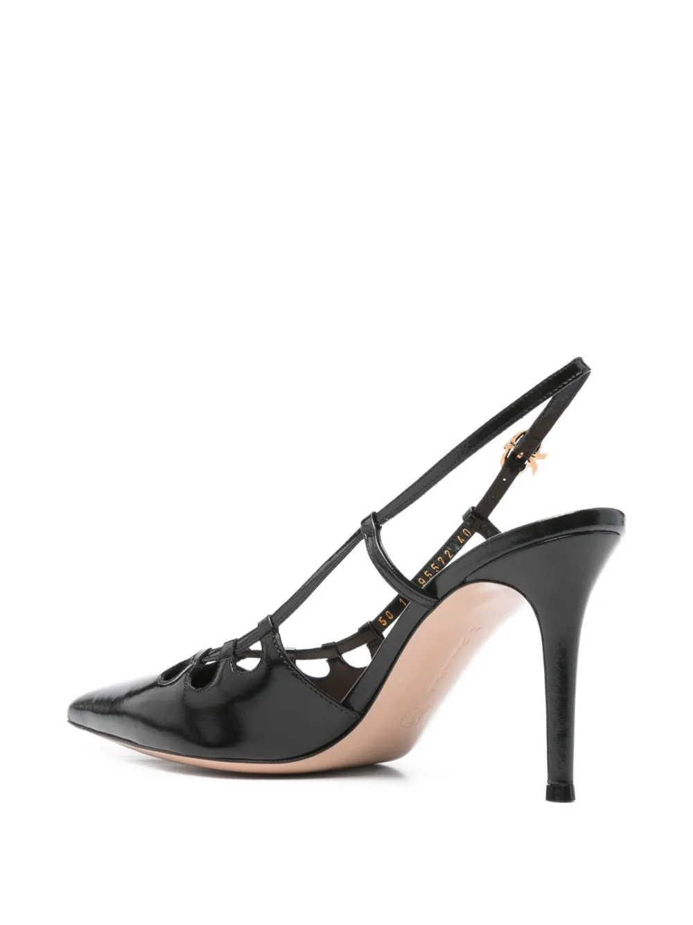 Gianvito Rossi 90 mm slingback pumps met uitgesneden details Zwart