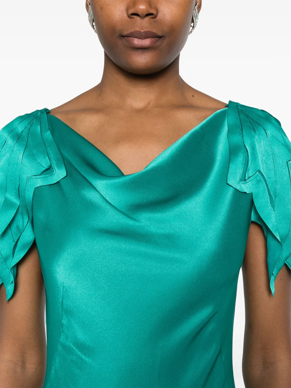 Alberta Ferretti Satijnen maxi-jurk Groen