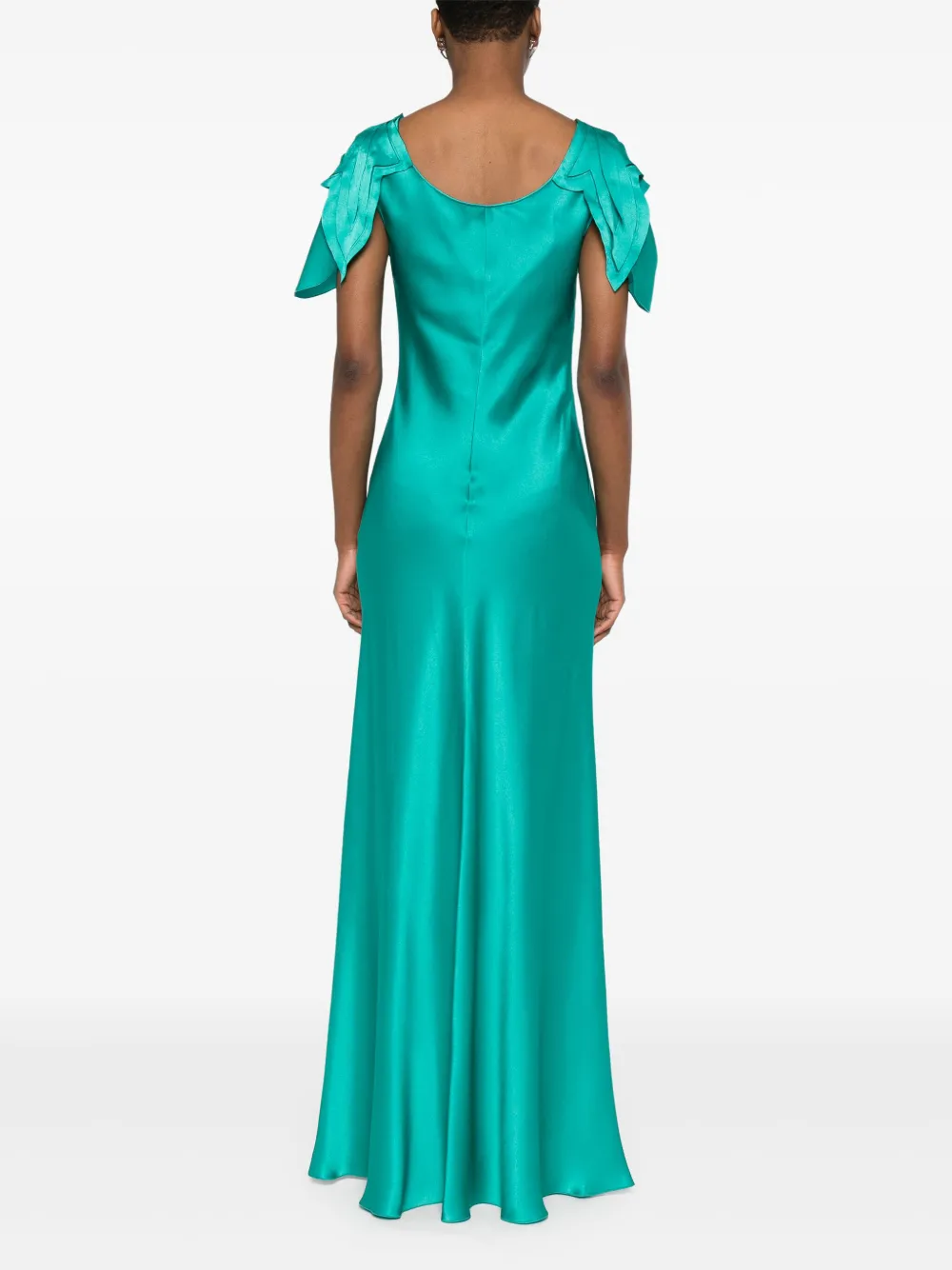 Alberta Ferretti Satijnen maxi-jurk Groen