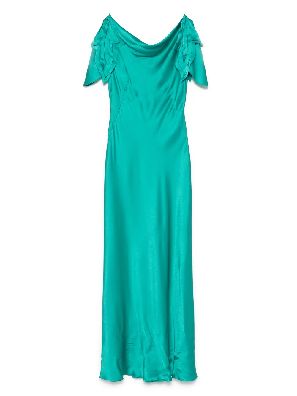 Alberta Ferretti Satijnen maxi-jurk Groen