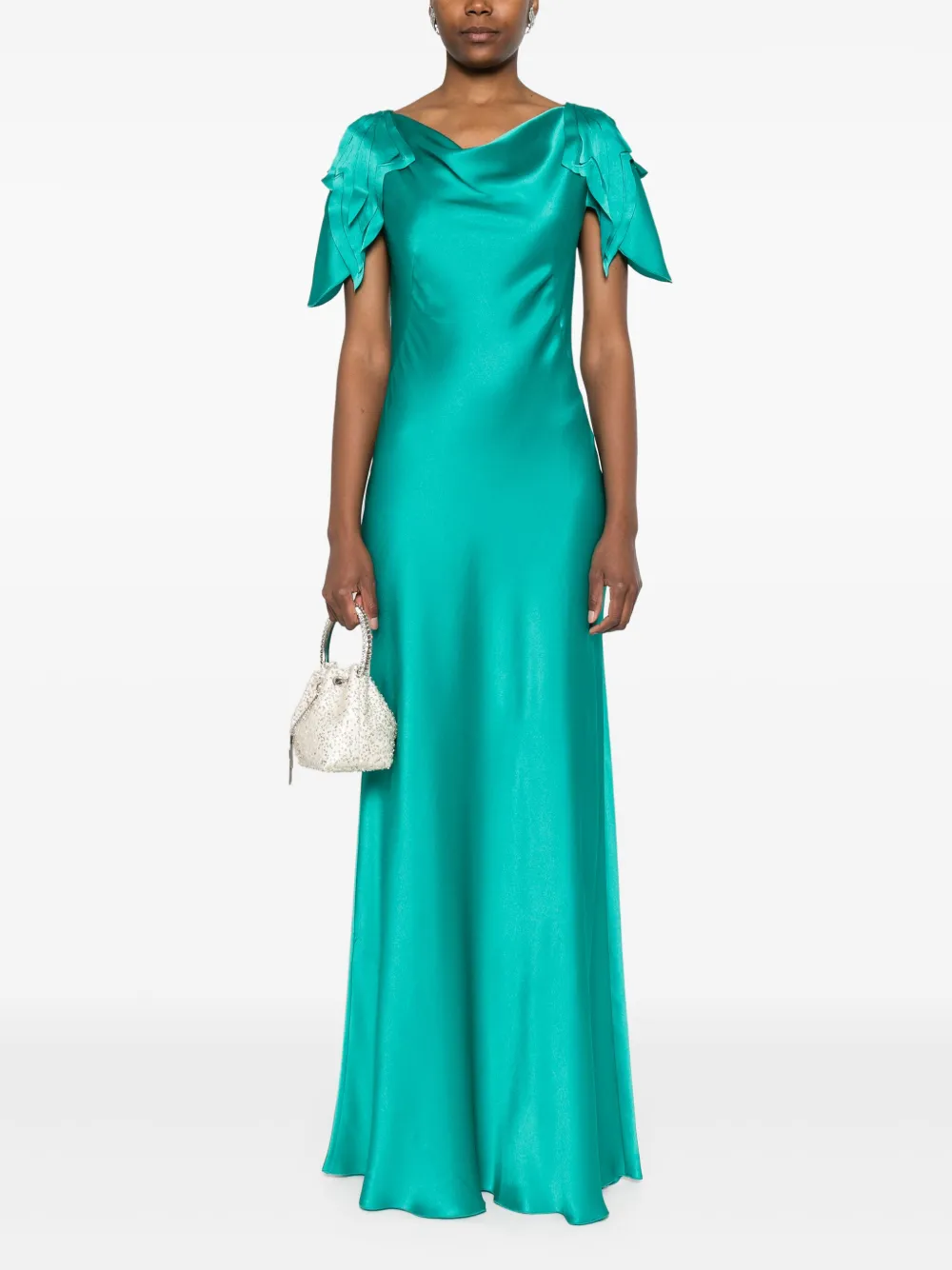 Alberta Ferretti Satijnen maxi-jurk - Groen