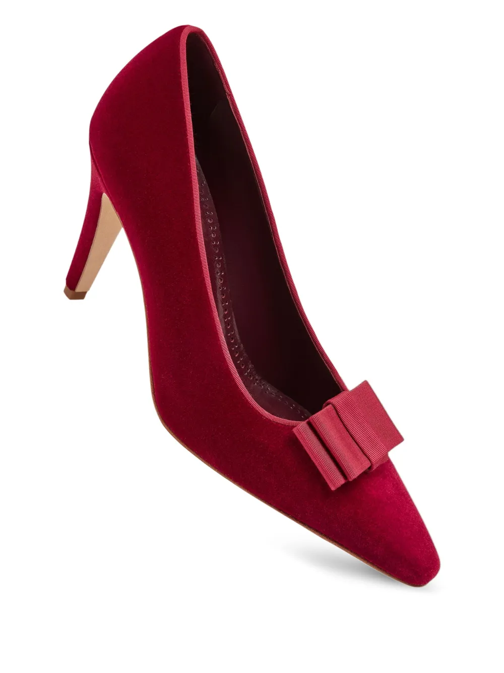 Manolo Blahnik Fluwelen pumps met strikdetail Rood